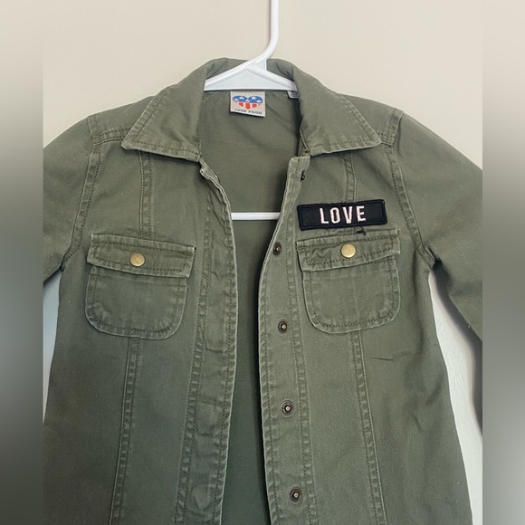 Junk Food Clothing Kids Olive Jacket with Patches xs 100 cotton - Picture 2 of 10